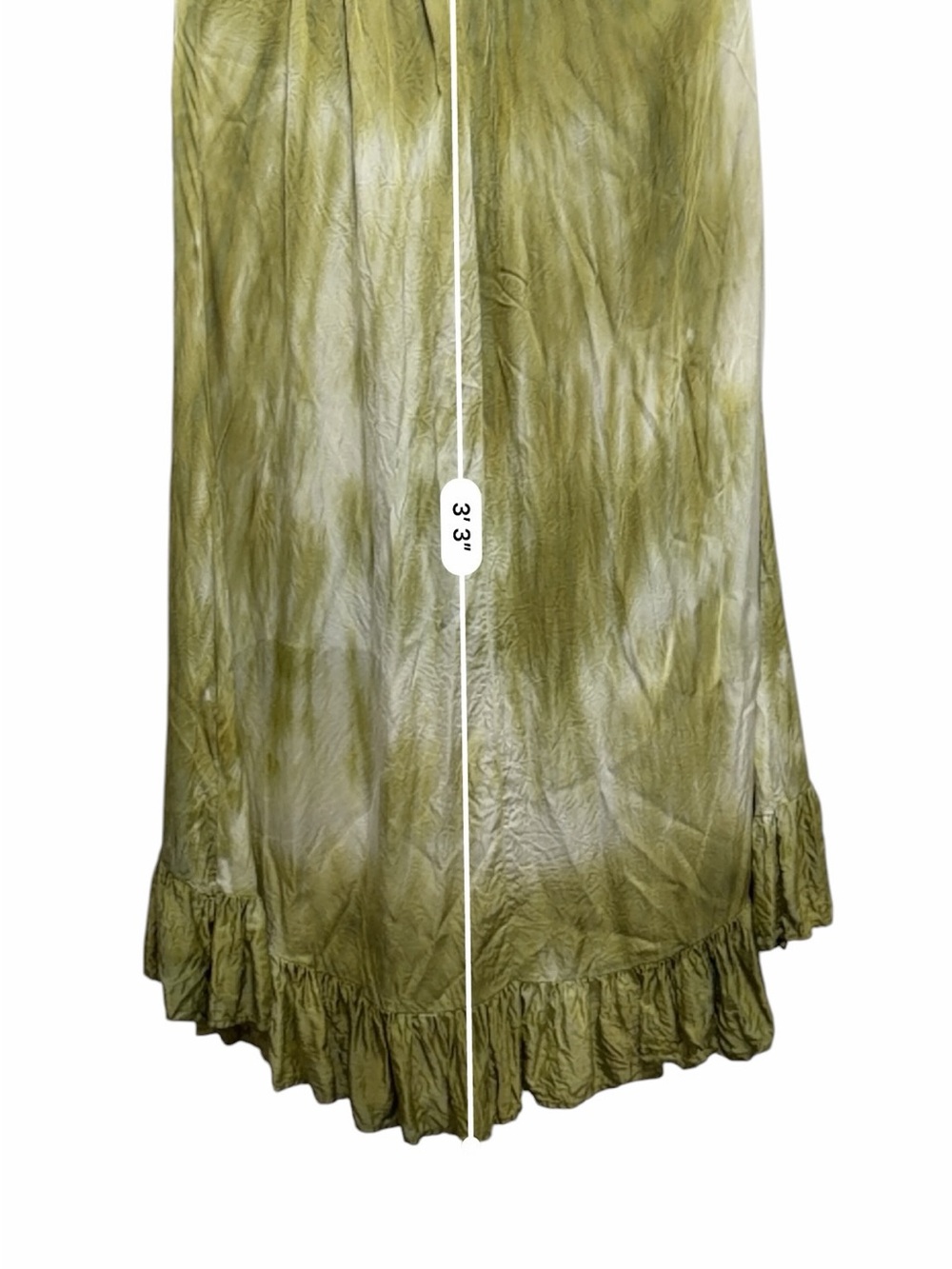 Zara Olive Green High-Low Ruffle Hem Skirt - Picture 3 of 6